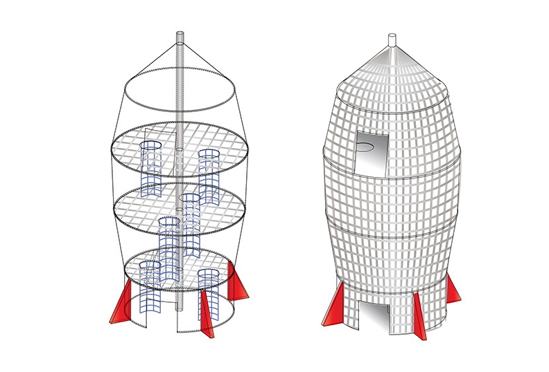 A design for rocket-ship climbing structure.