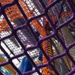 Climbing nets in a multi level climbing structure.