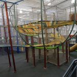 Multi level climbing structures using netting