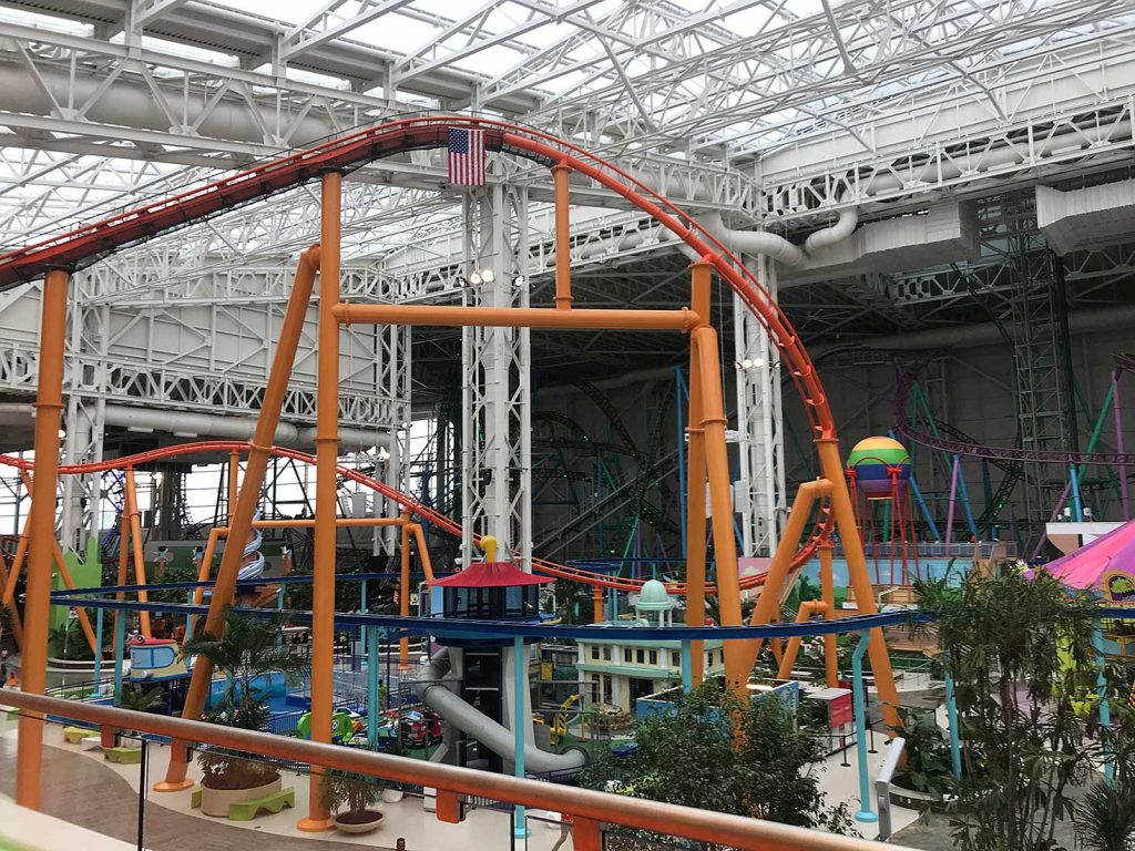 An indoor roller coaster at American Dream in New Jersey.