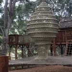 A cocoon net for a tree house.