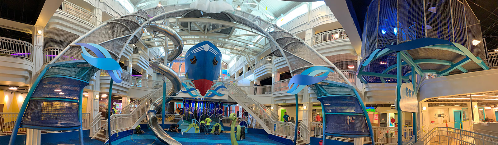 A panoramic scene of Port Discovery Children's Museum.