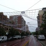 Over the street netting for lights.