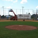 Baseball park safety netting.