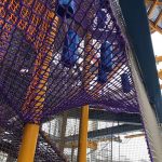 A netted climbing structure