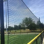 Sports netting at an athletic filed.